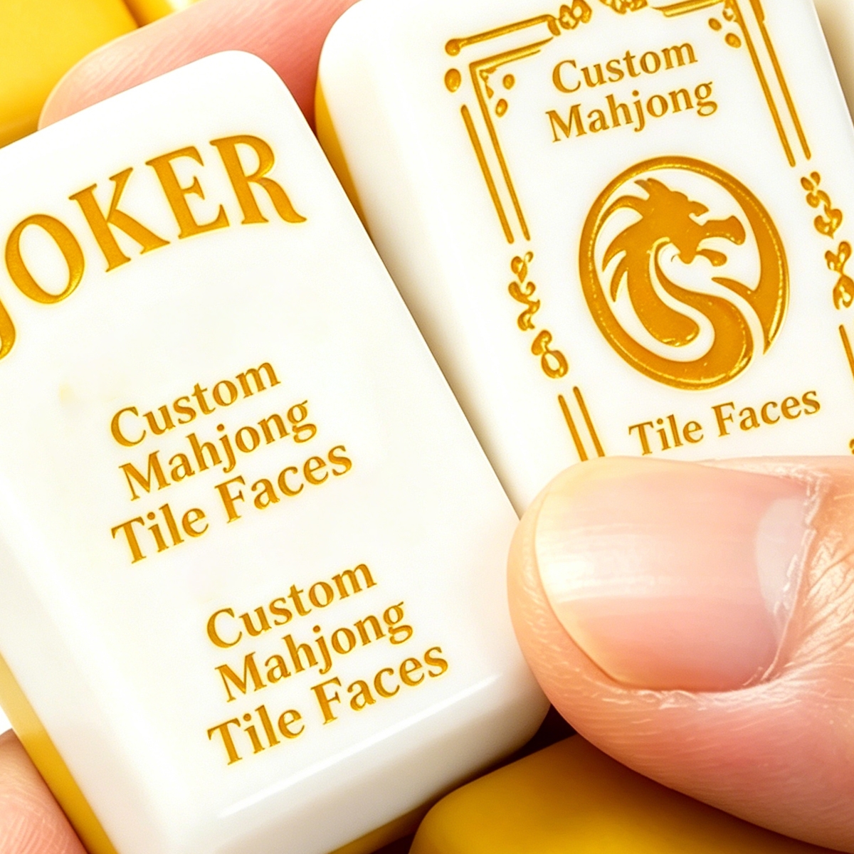 Yellow-Back American Mahjong Tile Set with Jokers