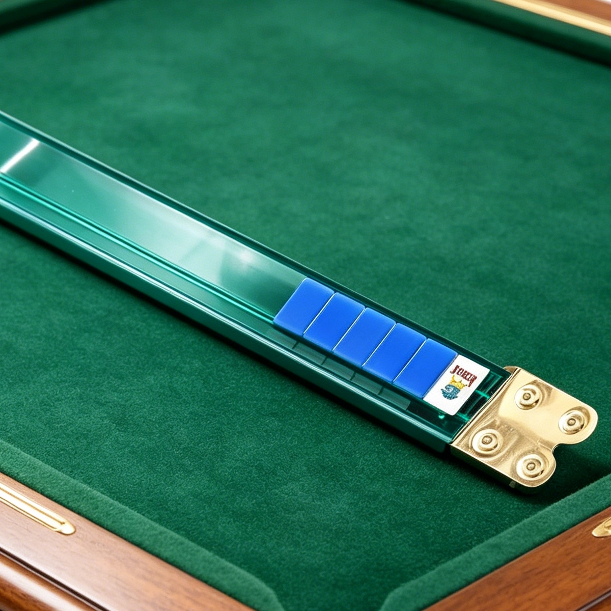 Translucent Green Mahjong Rack & Tile Pusher Set for Organized Play