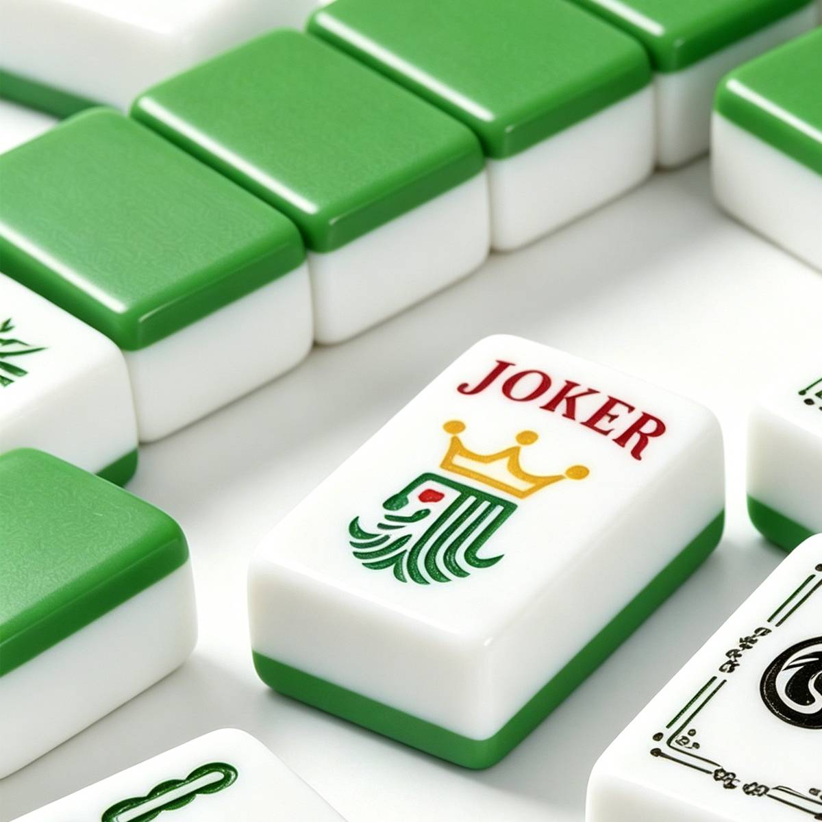 Green-Back American Mahjong Tile Set with Jokers