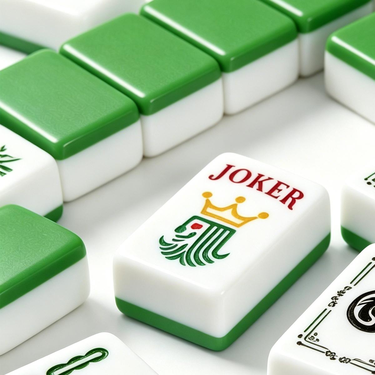 Green-Back American Mahjong Tile Set with Jokers