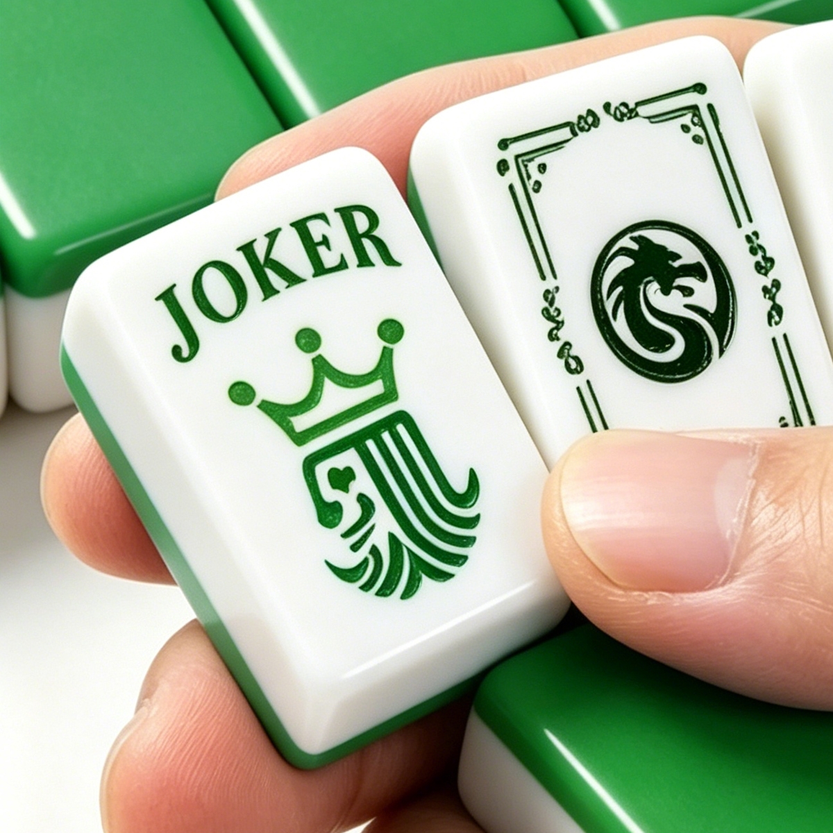Green-Back American Mahjong Tile Set with Jokers