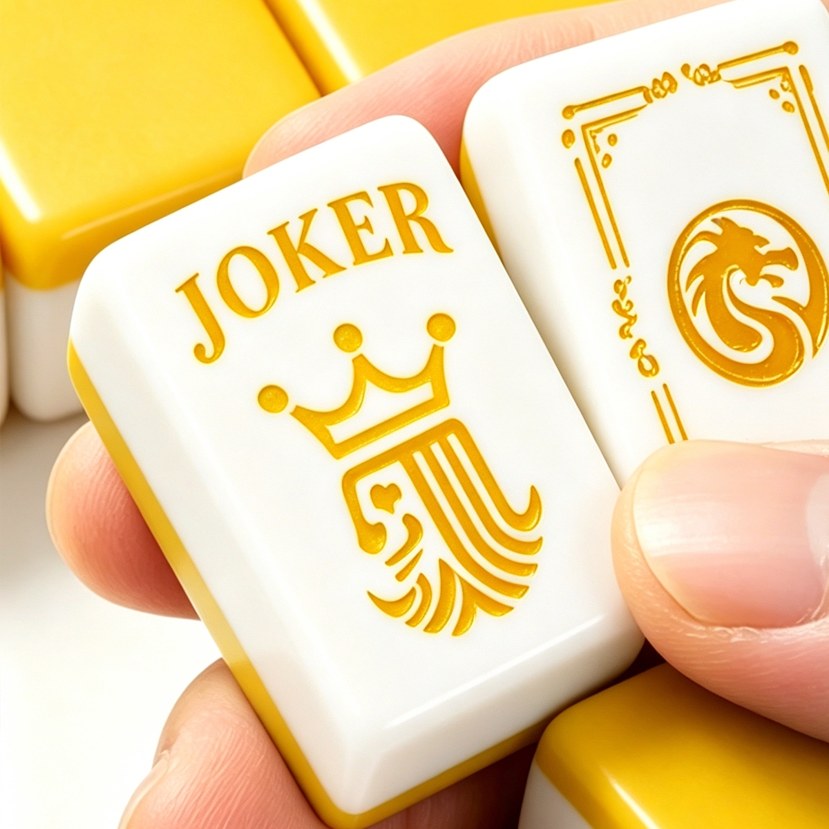 Yellow-Back American Mahjong Tile Set with Jokers