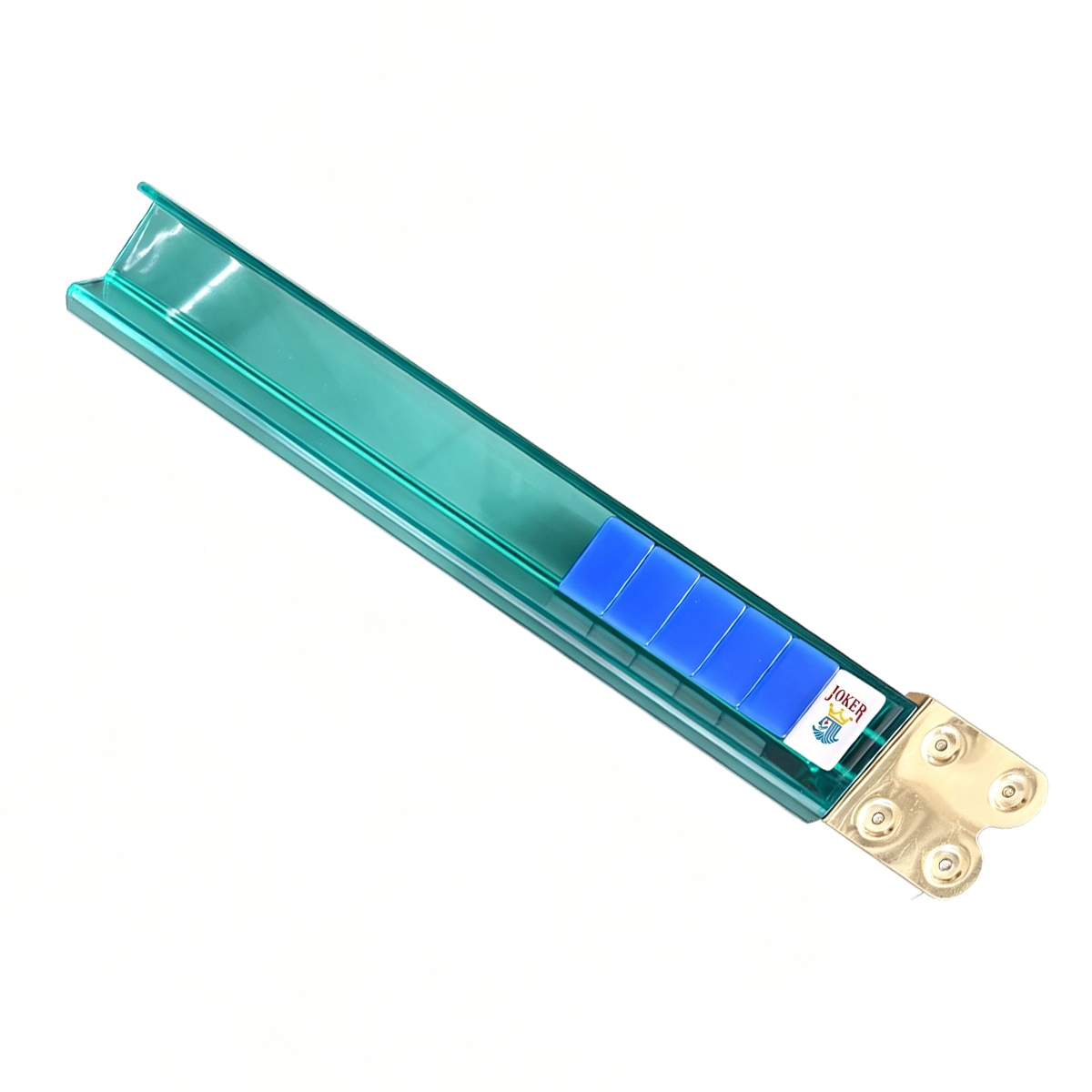 Translucent Green Mahjong Rack & Tile Pusher Set for Organized Play